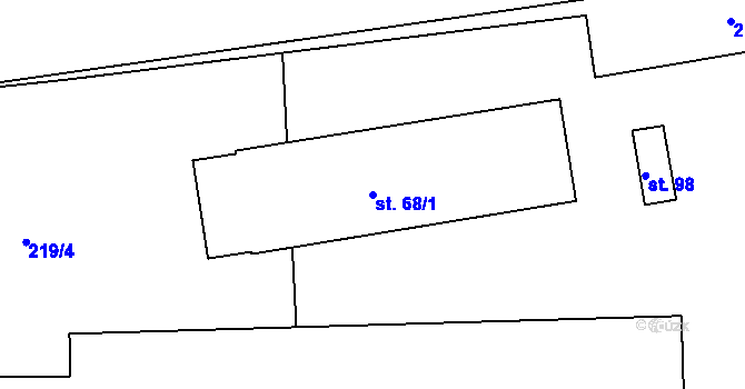 Parcela st. 68/1 v KÚ Nevolice, Katastrální mapa