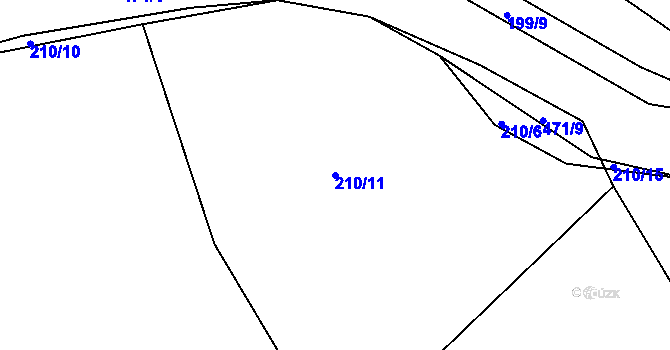 Parcela st. 210/11 v KÚ Nevolice, Katastrální mapa