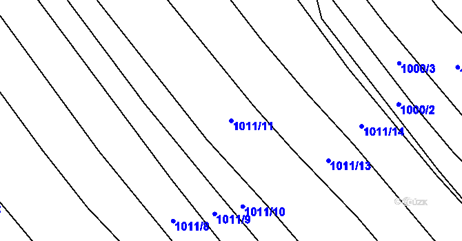 Parcela st. 1011/11 v KÚ Nevřeň, Katastrální mapa