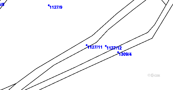 Parcela st. 1127/11 v KÚ Nevřeň, Katastrální mapa