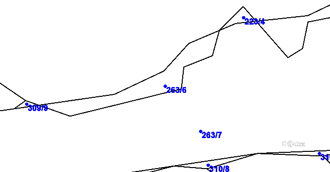 Parcela st. 263/6 v KÚ Nevřeň, Katastrální mapa