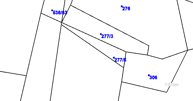 Parcela st. 277/5 v KÚ Nezamyslice u Horažďovic, Katastrální mapa