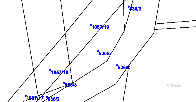 Parcela st. 536/5 v KÚ Nezamyslice u Horažďovic, Katastrální mapa