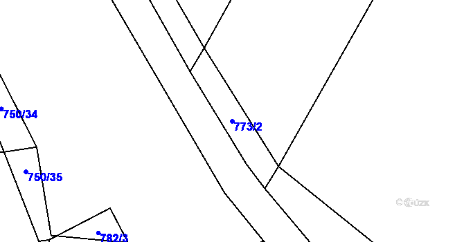 Parcela st. 773/2 v KÚ Nezamyslice u Horažďovic, Katastrální mapa