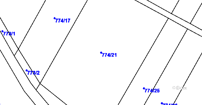 Parcela st. 774/21 v KÚ Nezamyslice u Horažďovic, Katastrální mapa