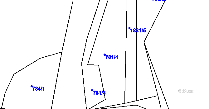 Parcela st. 781/4 v KÚ Nezamyslice u Horažďovic, Katastrální mapa
