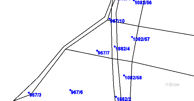 Parcela st. 967/7 v KÚ Nezamyslice u Horažďovic, Katastrální mapa