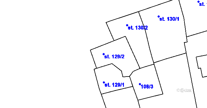 Parcela st. 129/2 v KÚ Nezamyslice nad Hanou, Katastrální mapa