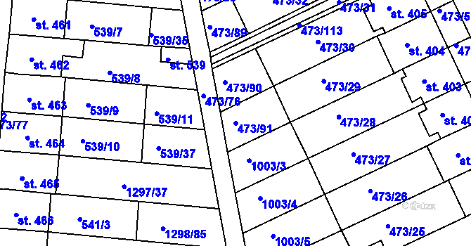 Parcela st. 473/91 v KÚ Nezamyslice nad Hanou, Katastrální mapa