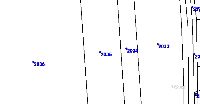 Parcela st. 2035 v KÚ Nezamyslice nad Hanou, Katastrální mapa