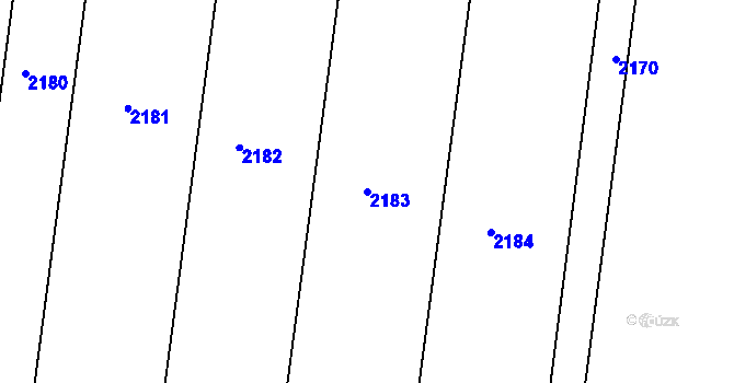 Parcela st. 2183 v KÚ Nezamyslice nad Hanou, Katastrální mapa