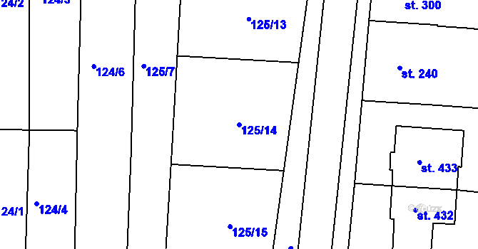 Parcela st. 125/14 v KÚ Nezamyslice nad Hanou, Katastrální mapa