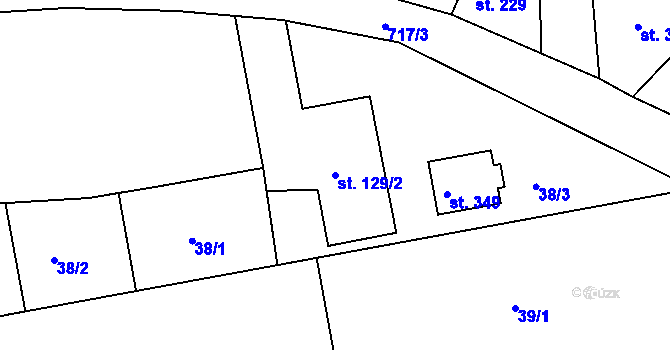 Parcela st. 129/2 v KÚ Nezdenice, Katastrální mapa