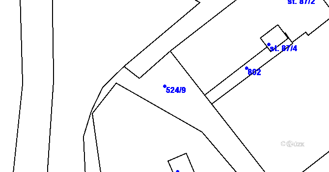 Parcela st. 524/9 v KÚ Nezdenice, Katastrální mapa