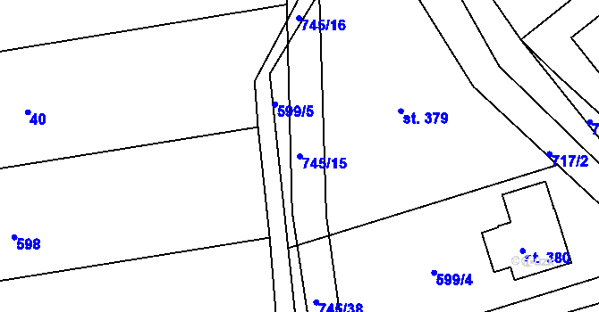 Parcela st. 745/15 v KÚ Nezdenice, Katastrální mapa