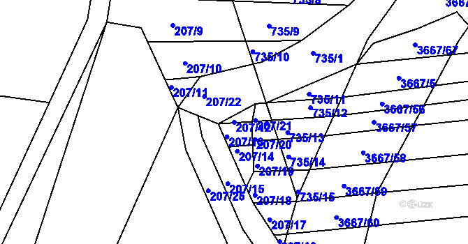 Parcela st. 207/12 v KÚ Nezdenice, Katastrální mapa