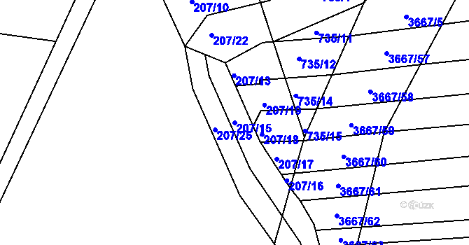 Parcela st. 207/15 v KÚ Nezdenice, Katastrální mapa