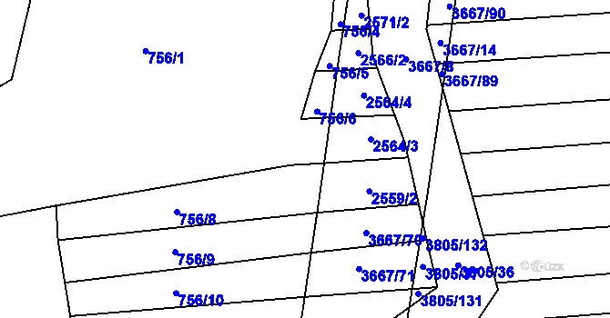 Parcela st. 756/7 v KÚ Nezdenice, Katastrální mapa
