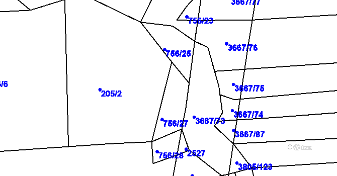 Parcela st. 756/26 v KÚ Nezdenice, Katastrální mapa