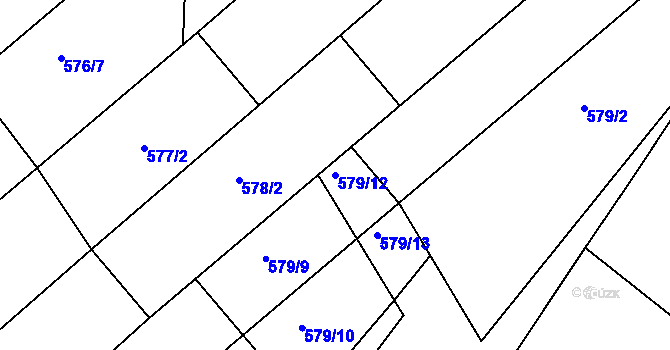 Parcela st. 579/12 v KÚ Nezdenice, Katastrální mapa