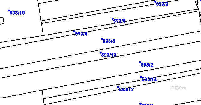 Parcela st. 593/13 v KÚ Nezdenice, Katastrální mapa