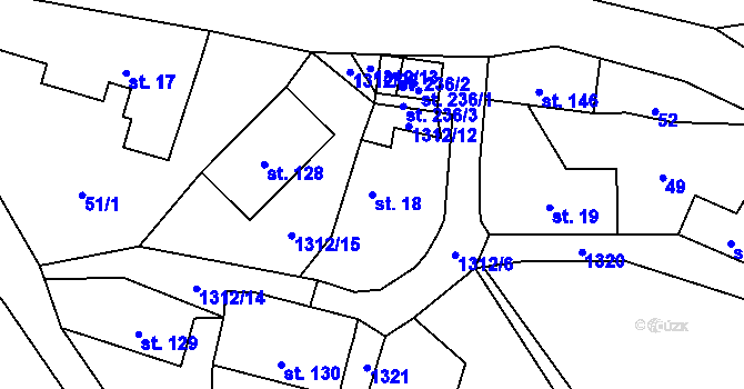 Parcela st. 18 v KÚ Nezdice na Šumavě, Katastrální mapa