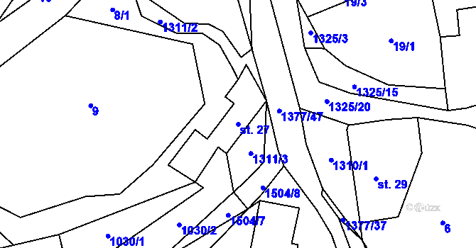 Parcela st. 27 v KÚ Nezdice na Šumavě, Katastrální mapa