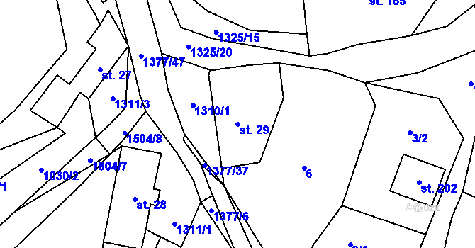 Parcela st. 29 v KÚ Nezdice na Šumavě, Katastrální mapa
