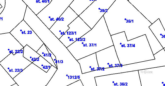 Parcela st. 37/1 v KÚ Nezdice na Šumavě, Katastrální mapa