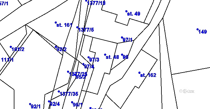 Parcela st. 48 v KÚ Nezdice na Šumavě, Katastrální mapa