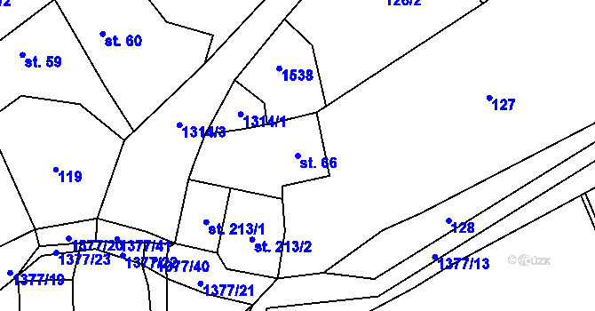 Parcela st. 66 v KÚ Nezdice na Šumavě, Katastrální mapa