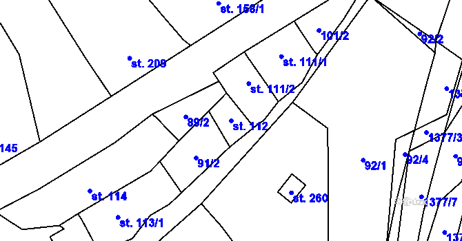 Parcela st. 112 v KÚ Nezdice na Šumavě, Katastrální mapa
