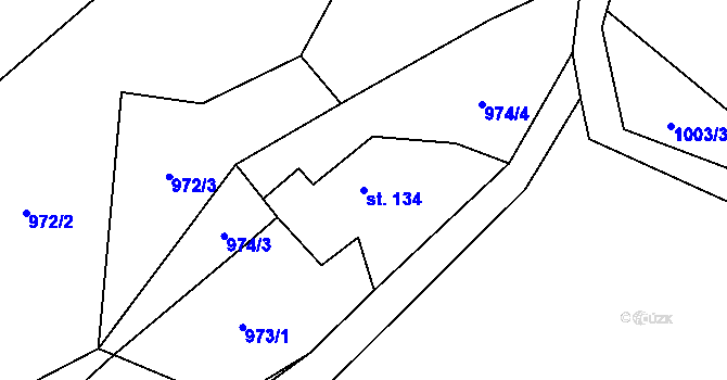 Parcela st. 134 v KÚ Nezdice na Šumavě, Katastrální mapa