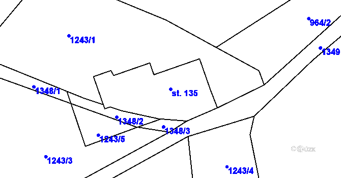 Parcela st. 135 v KÚ Nezdice na Šumavě, Katastrální mapa