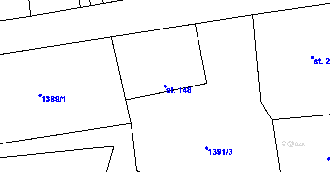 Parcela st. 148 v KÚ Nezdice na Šumavě, Katastrální mapa