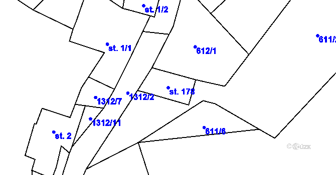 Parcela st. 178 v KÚ Nezdice na Šumavě, Katastrální mapa