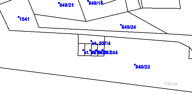 Parcela st. 243 v KÚ Nezdice na Šumavě, Katastrální mapa