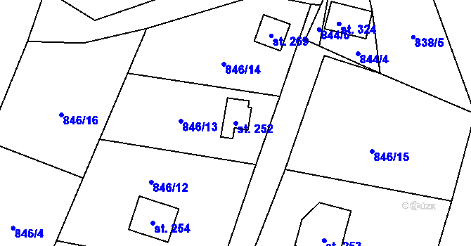 Parcela st. 252 v KÚ Nezdice na Šumavě, Katastrální mapa