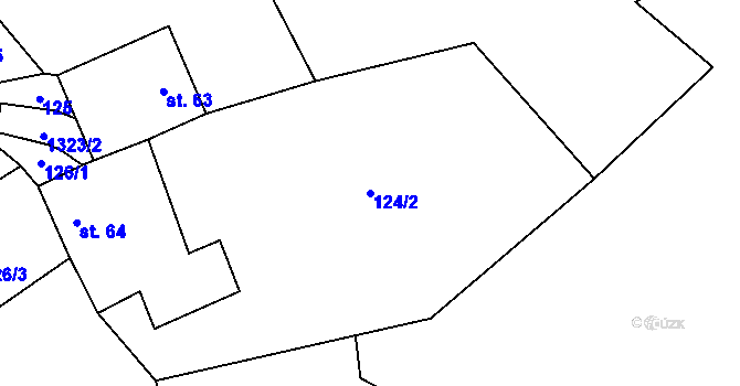 Parcela st. 124/2 v KÚ Nezdice na Šumavě, Katastrální mapa