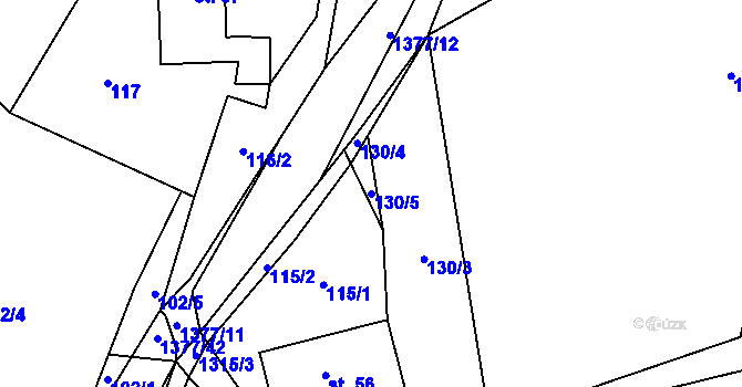 Parcela st. 130/5 v KÚ Nezdice na Šumavě, Katastrální mapa