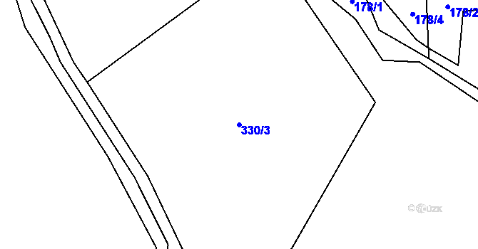 Parcela st. 330/3 v KÚ Nezdice na Šumavě, Katastrální mapa
