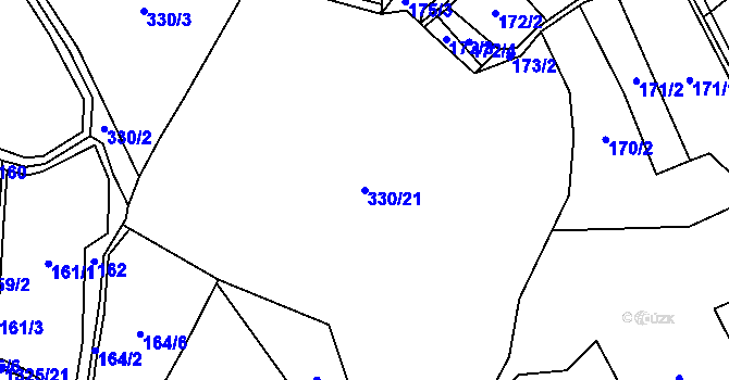 Parcela st. 330/21 v KÚ Nezdice na Šumavě, Katastrální mapa