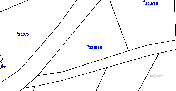 Parcela st. 333/13 v KÚ Nezdice na Šumavě, Katastrální mapa