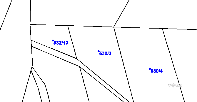 Parcela st. 530/3 v KÚ Nezdice na Šumavě, Katastrální mapa