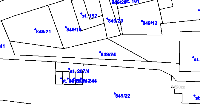 Parcela st. 849/24 v KÚ Nezdice na Šumavě, Katastrální mapa