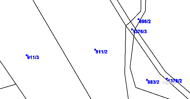 Parcela st. 911/2 v KÚ Nezdice na Šumavě, Katastrální mapa