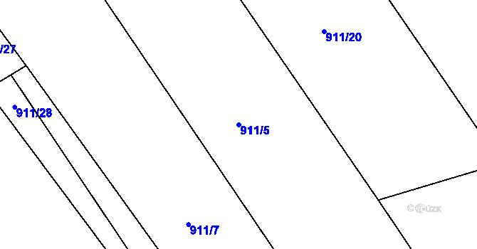 Parcela st. 911/5 v KÚ Nezdice na Šumavě, Katastrální mapa