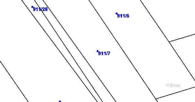Parcela st. 911/7 v KÚ Nezdice na Šumavě, Katastrální mapa