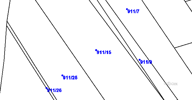Parcela st. 911/15 v KÚ Nezdice na Šumavě, Katastrální mapa