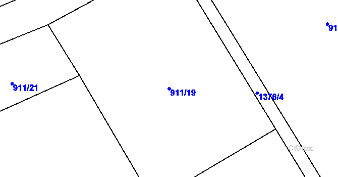 Parcela st. 911/19 v KÚ Nezdice na Šumavě, Katastrální mapa